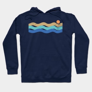 Sunset waves vintage Hoodie